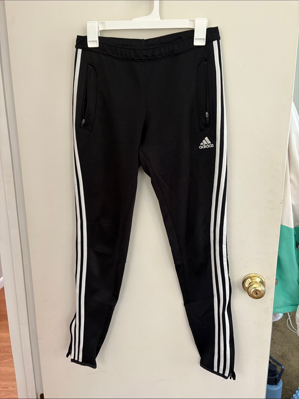 adidas Black Jogger Pants with White Side Stripes